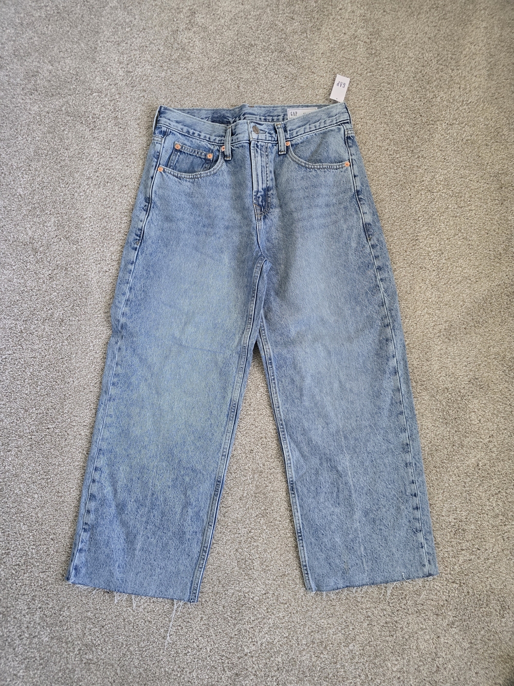 NWT Gap Low Slung Relaxed Light Indigo Cropped Jeans Sz 27 Or 4
